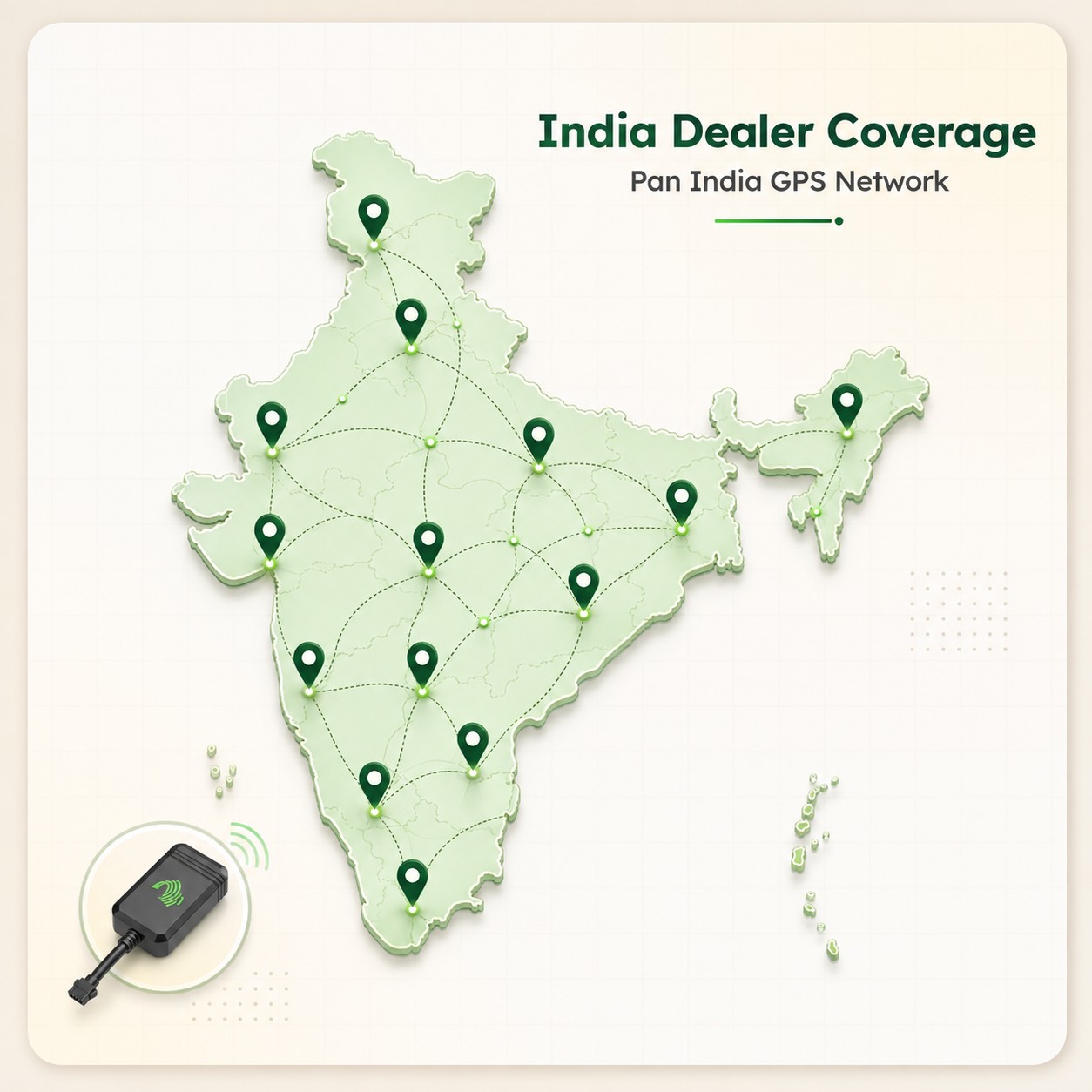 AIS 140 dealer market coverage and GPS tracker dealer demand map