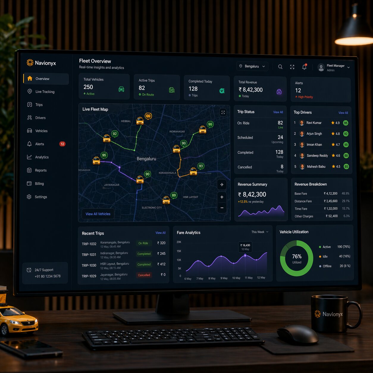Taxi Live Map UI