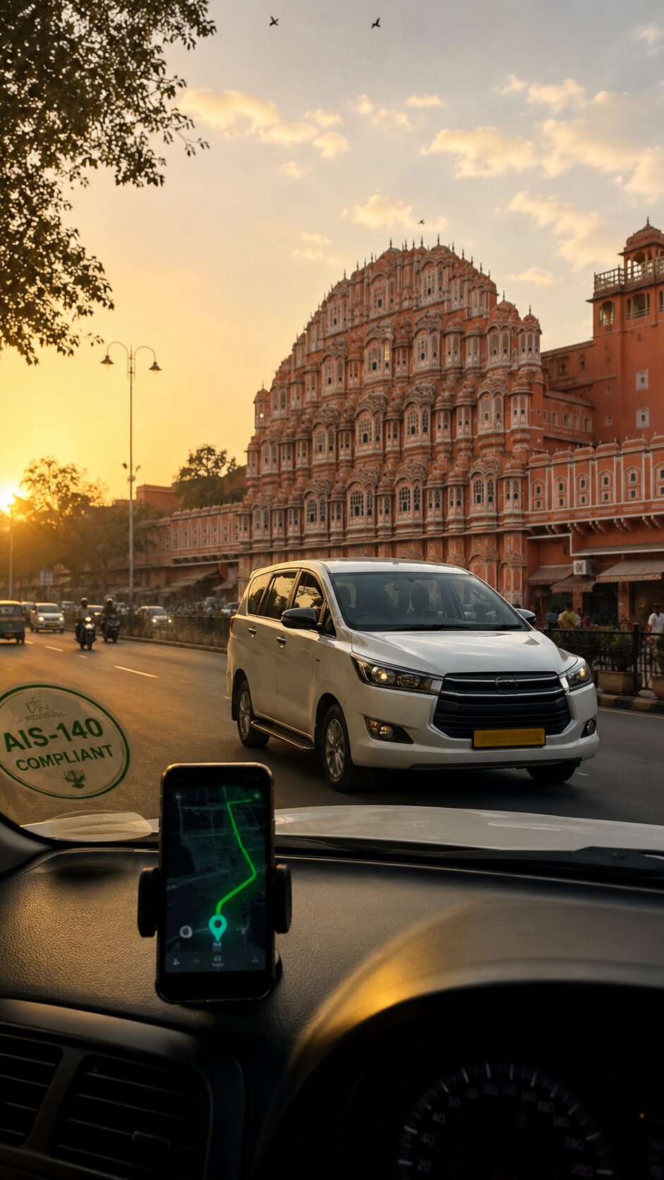 Navionyx AIS-140 VLTD certified tourist cab on Rajasthan heritage circuit highway